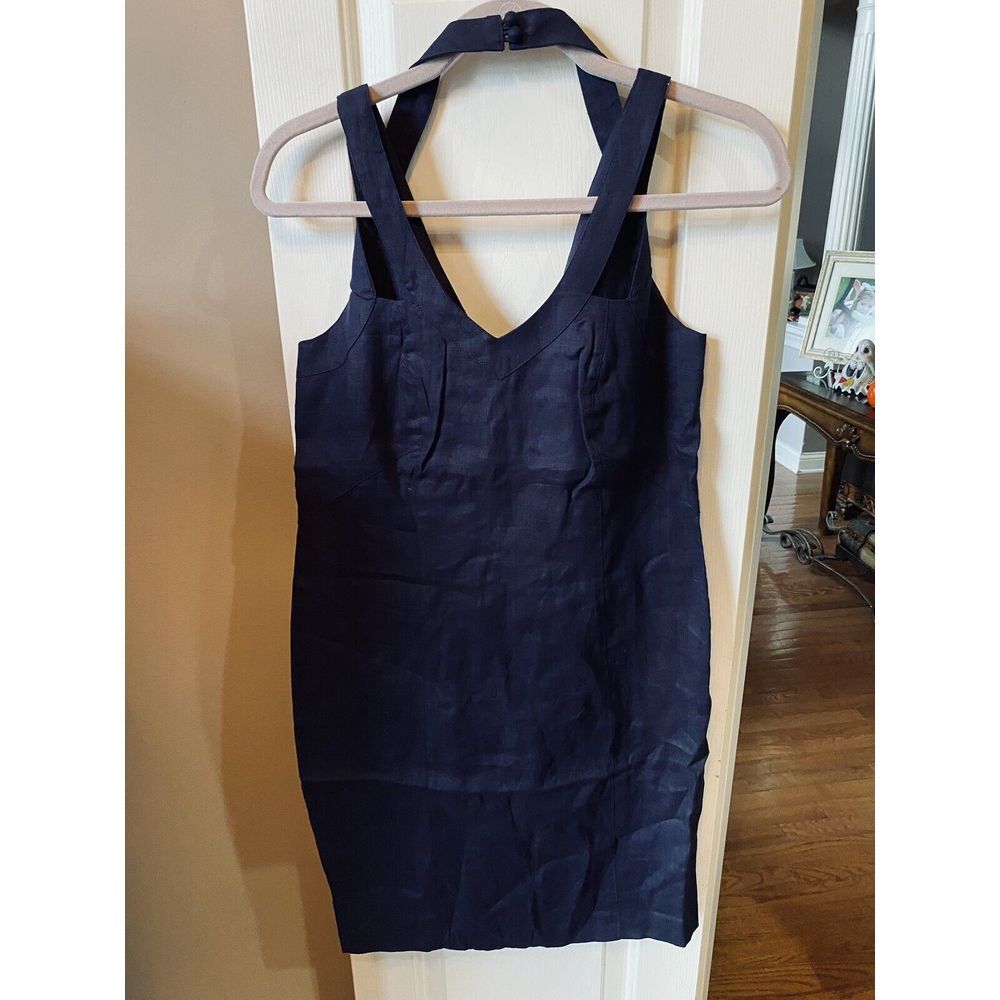 Philosophy Navy Linen Lined Dress Size 6‎ NWT